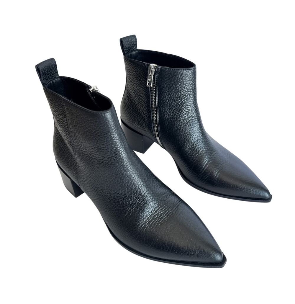 Everlane The Boss Boot Black Leather Pointed Toe Size 6 Made Italy